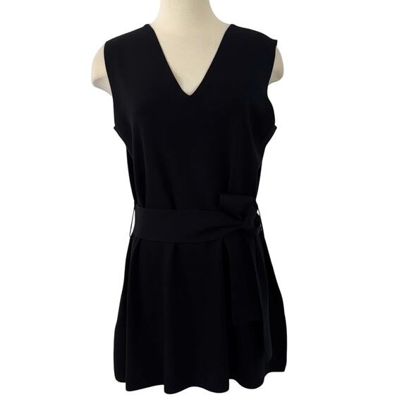 MM LaFleur Linette Knit Tunic Top Belted Sleeveless Sweater Black +1 NWT - Picture 1 of 11